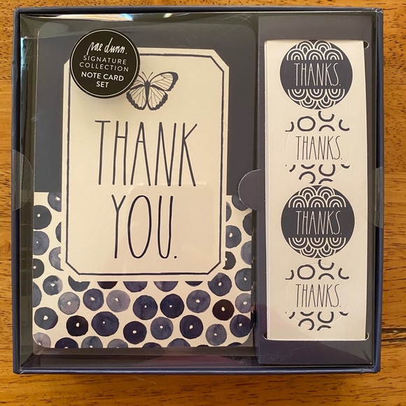 Rae Dunn Butterfly THANK YOU Note Card Set & Bees List Pad BRAND NEW!! - Picture 2 of 5